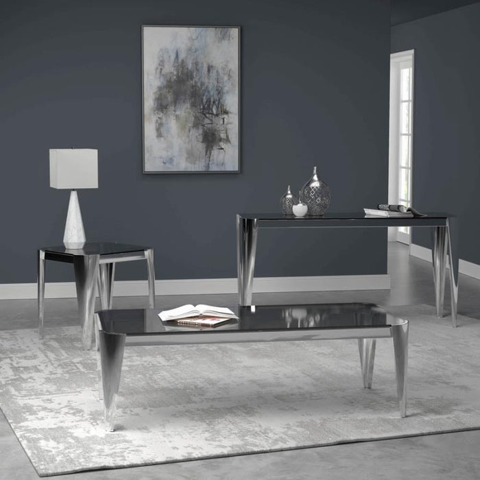Rectangle Glass Top Coffee Table Silver And Grey