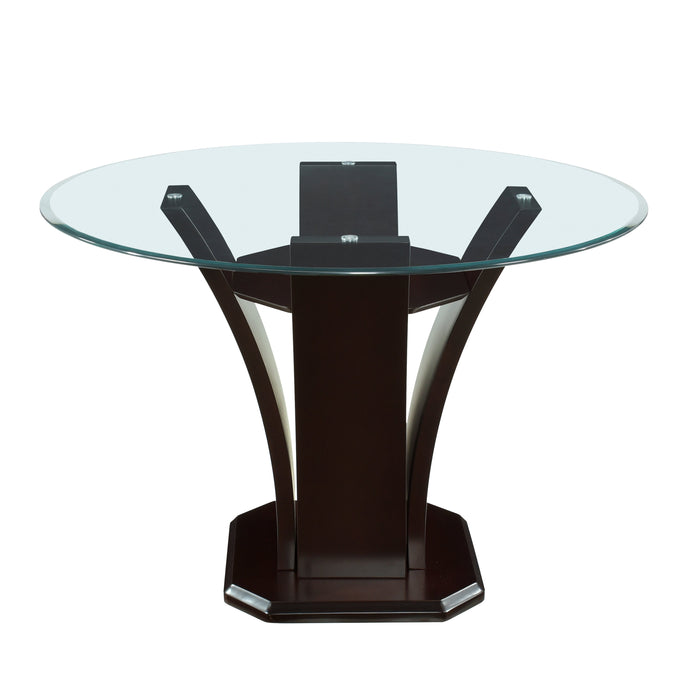 Daisy Dark Brown Glass-Top 54" Round Counter Height Table