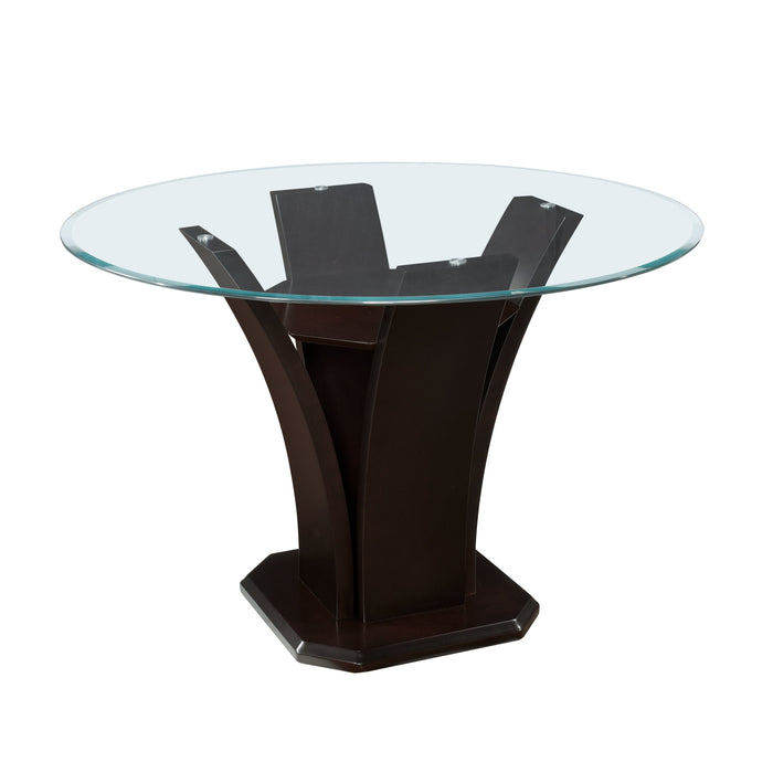 Daisy Dark Brown Glass-Top 54" Round Counter Height Table