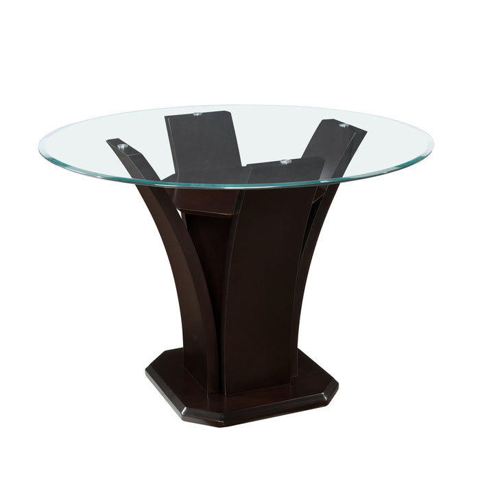 Daisy Dark Brown Glass-Top 48" Round Counter Height Table