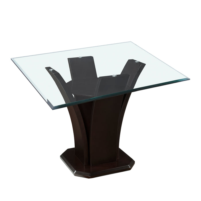 Daisy Dark Brown Glass-Top Square Counter Height Table