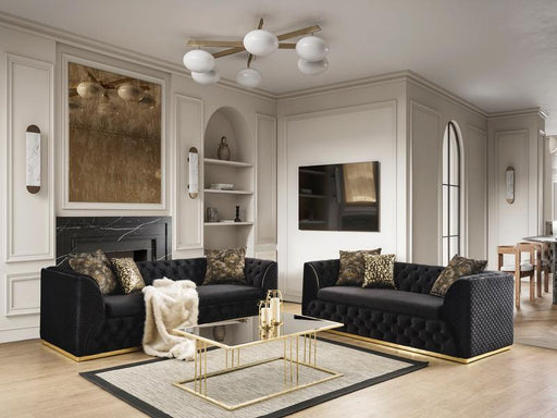 Vita Black Velvet Sofa & Loveseat