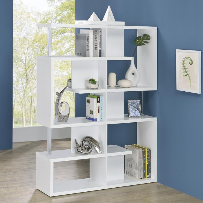 Hoover 5-Tier Bookcase White And Chrome