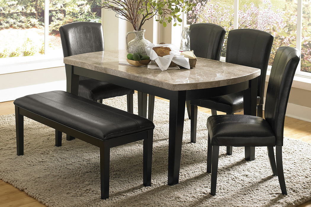 Cristo Espresso Marble-Top Dining Set