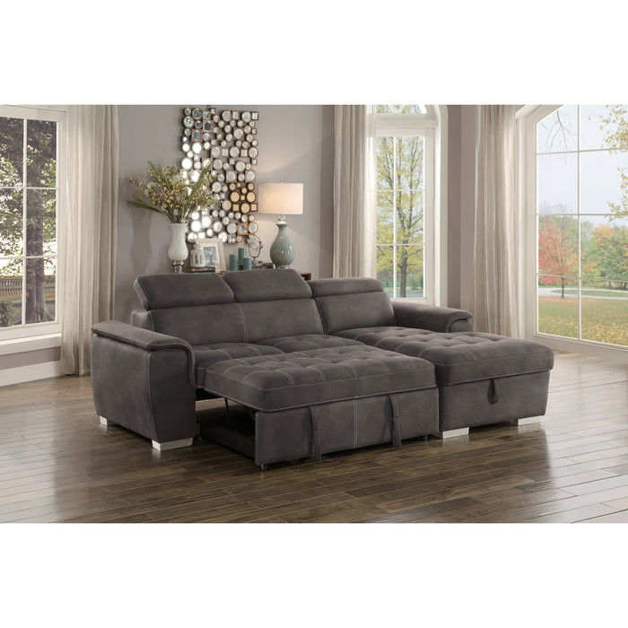 Ferriday Taupe Storage Sleeper Sectional