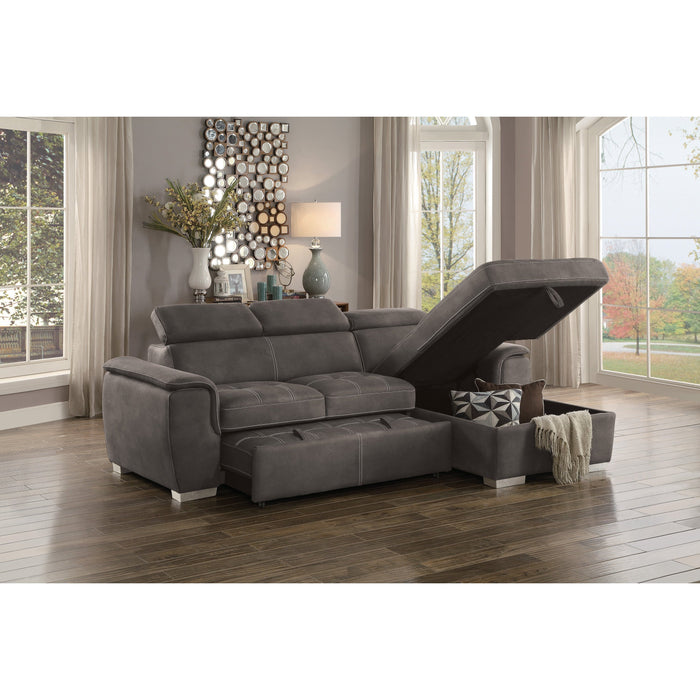 Ferriday Taupe Storage Sleeper Sectional