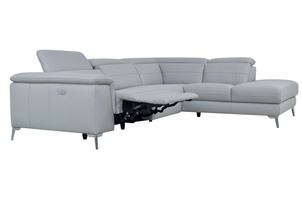 Cinque Gray Top Grain Leather Reclining Sectional