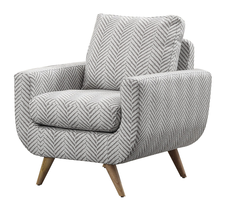 Deryn Herringbone Gray Accent Chair