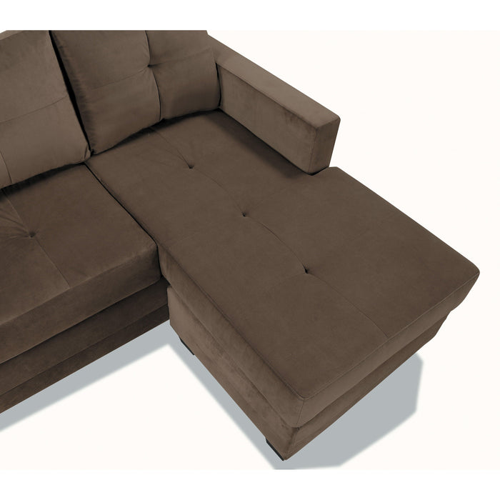 Phelps Chocolate Reversible Sofa Chaise