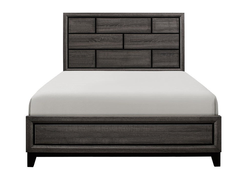 Davi Gray King Panel Bed