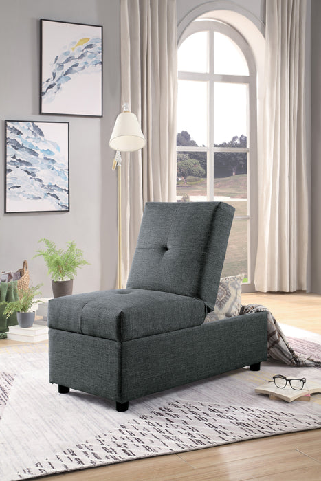 Denby Gray Storage Ottoman Chair