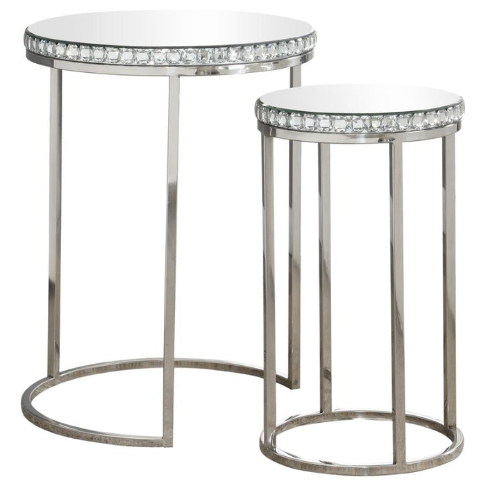 Bleker 2-Piece Round Nesting Table Silver
