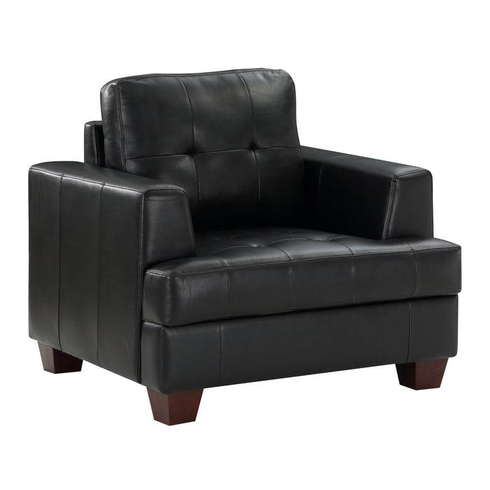 Hinsall Black Faux Leather Chair