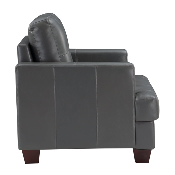 Hinsall Gray Faux Leather Chair