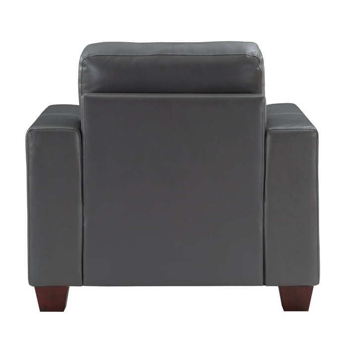 Hinsall Gray Faux Leather Chair