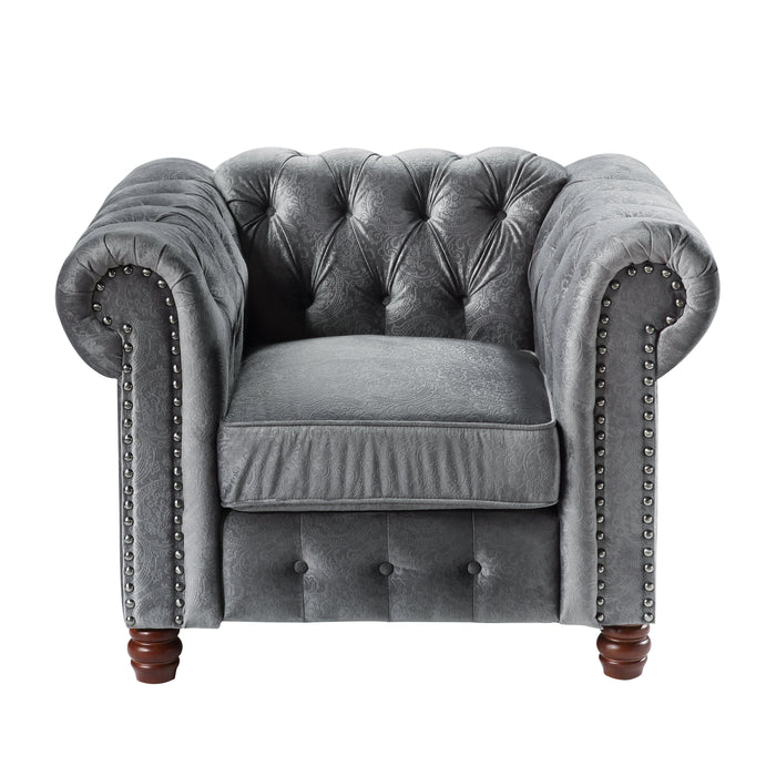 Welwyn Dark Gray Velvet Chair