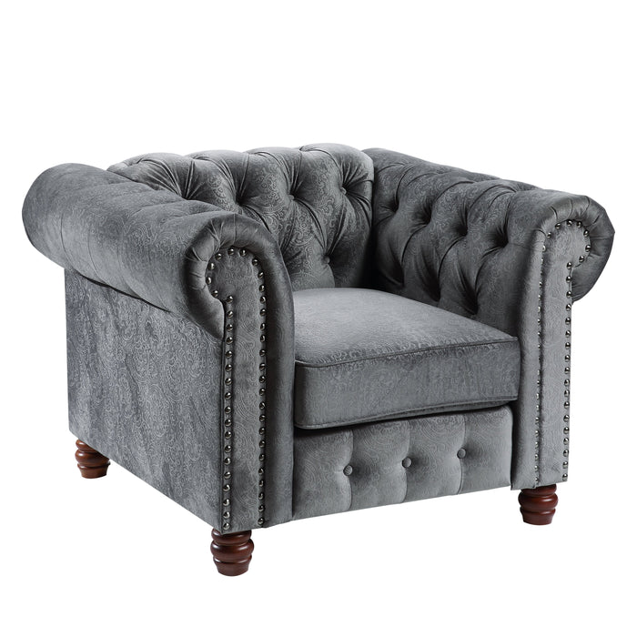 Welwyn Dark Gray Velvet Chair