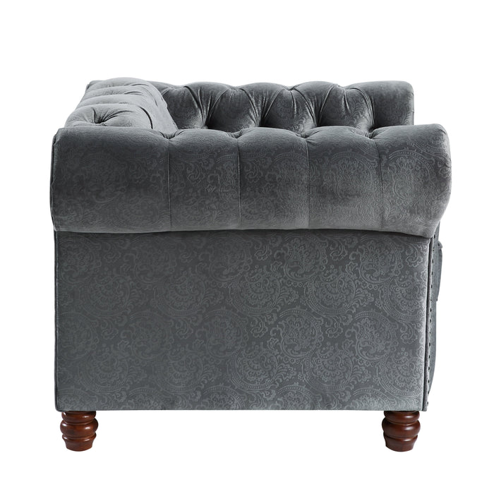 Welwyn Dark Gray Velvet Chair