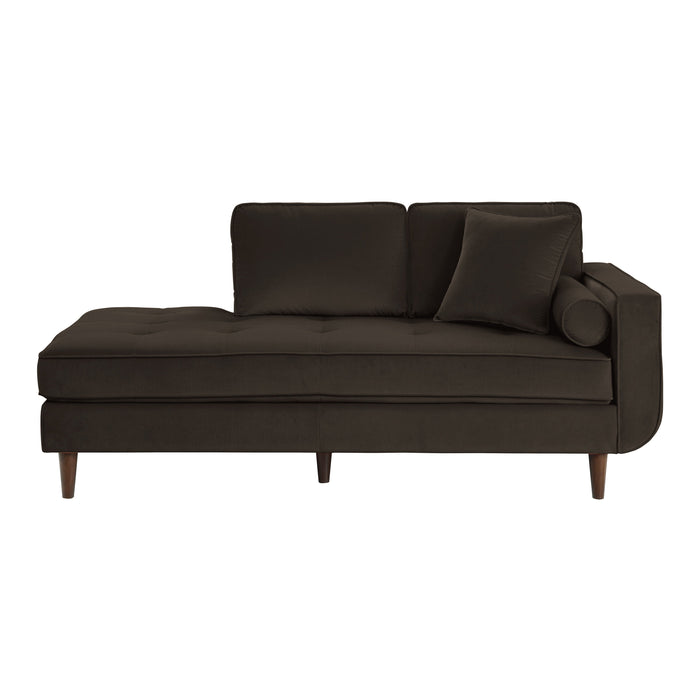 Rand Chocolate Velvet Chaise