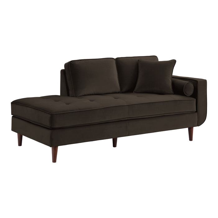 Rand Chocolate Velvet Chaise