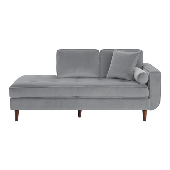 Rand Gray Velvet Chaise