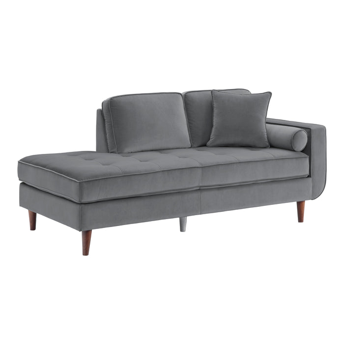 Rand Gray Velvet Chaise