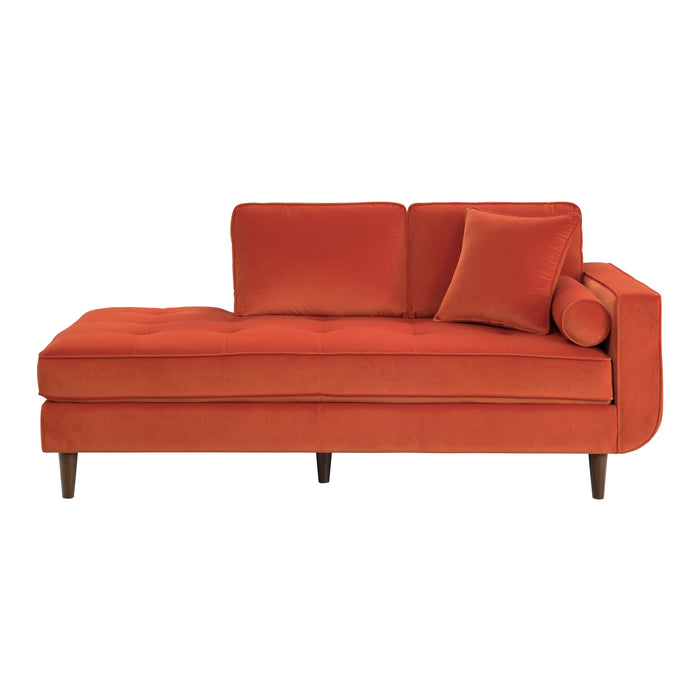 Rand Orange Velvet Chaise