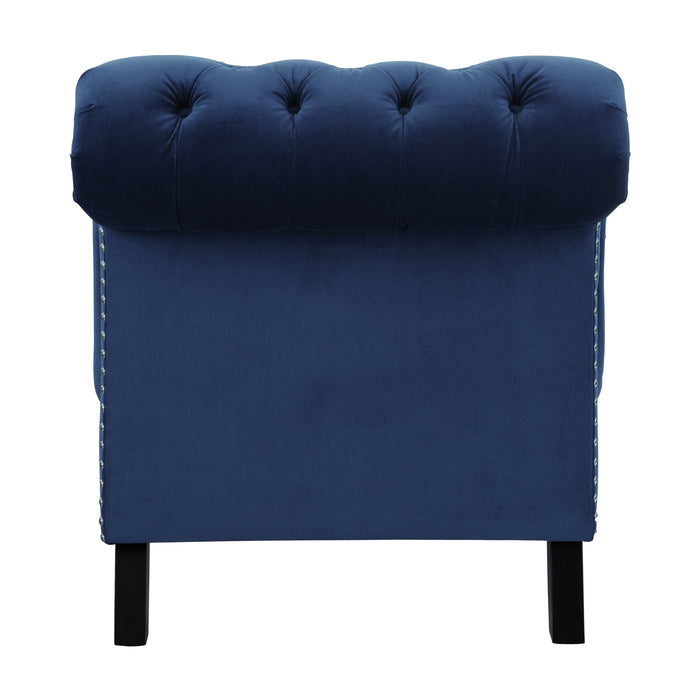 Rosalie Navy Blue Velvet Chaise