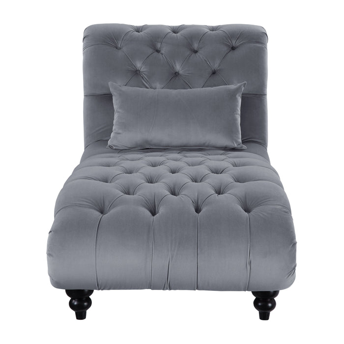 Rosalie Dark Gray Velvet Chaise