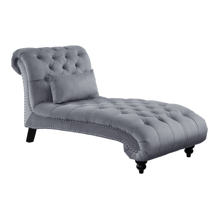 Rosalie Dark Gray Velvet Chaise