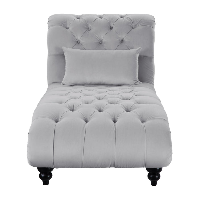 Rosalie Gray Velvet Chaise