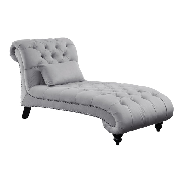 Rosalie Gray Velvet Chaise