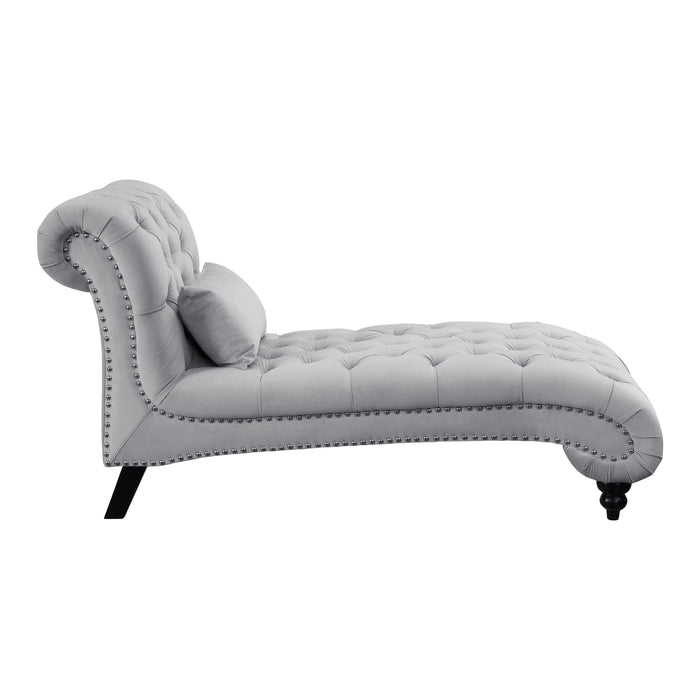 Rosalie Gray Velvet Chaise