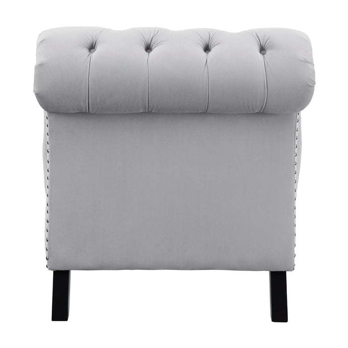 Rosalie Gray Velvet Chaise