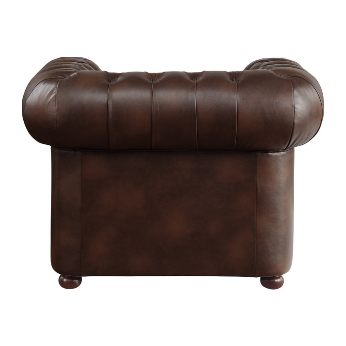 Tiverton Brown Faux Leather Chair