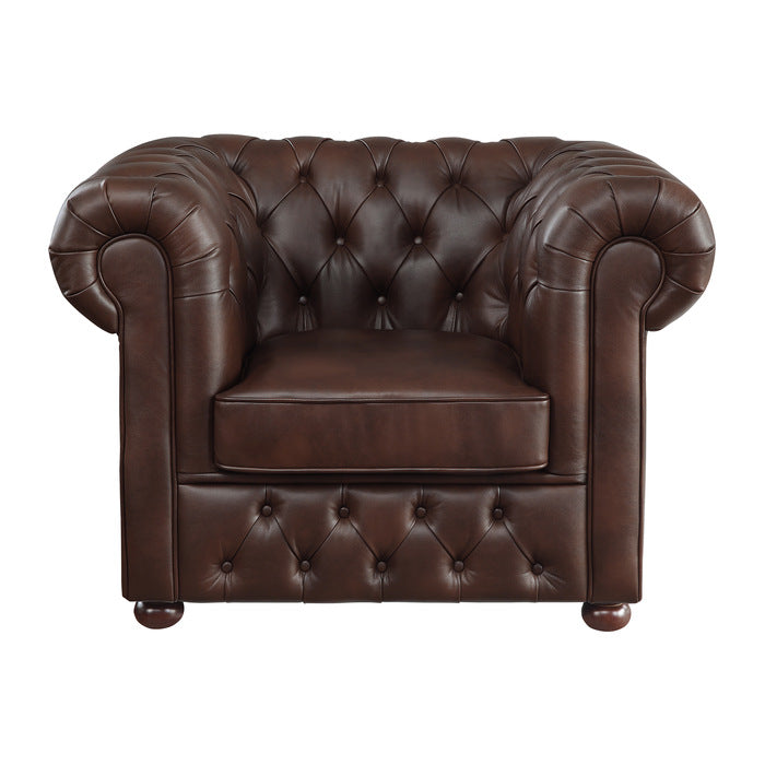 Tiverton Brown Faux Leather Chair