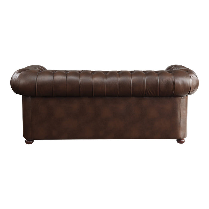 Tiverton Brown Faux Leather Sofa