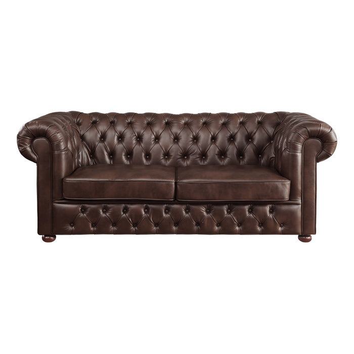 Tiverton Brown Faux Leather Sofa