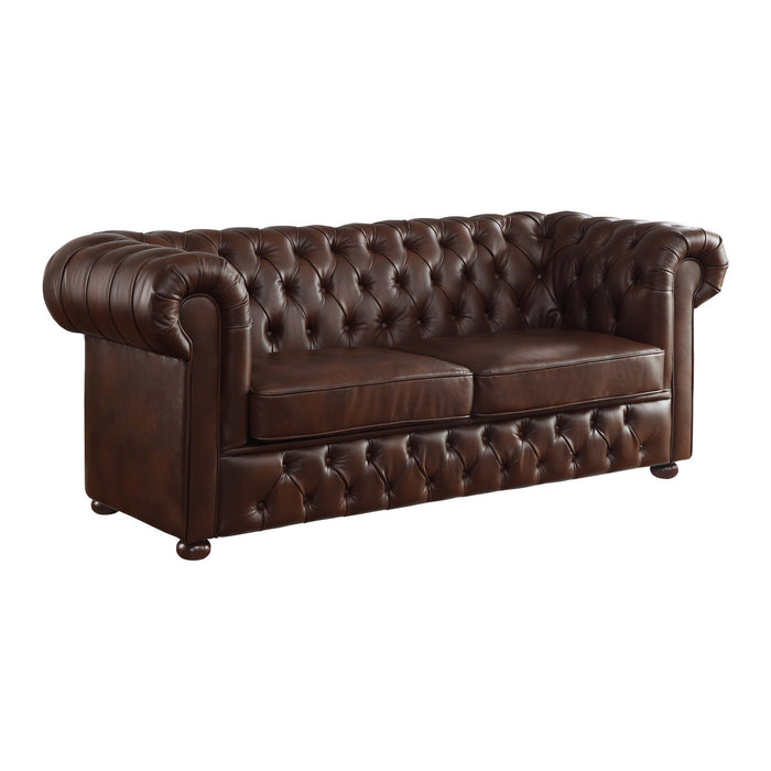 Tiverton Brown Faux Leather Sofa