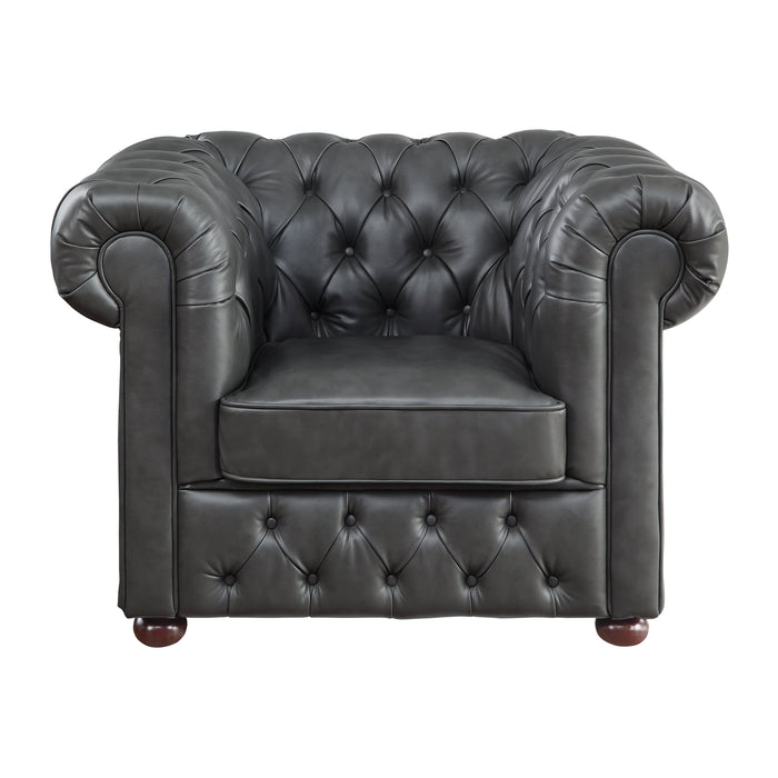 Tiverton Gray Faux Leather Chair