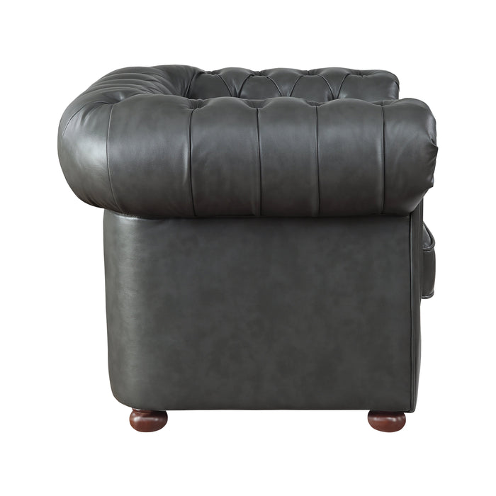 Tiverton Gray Faux Leather Chair