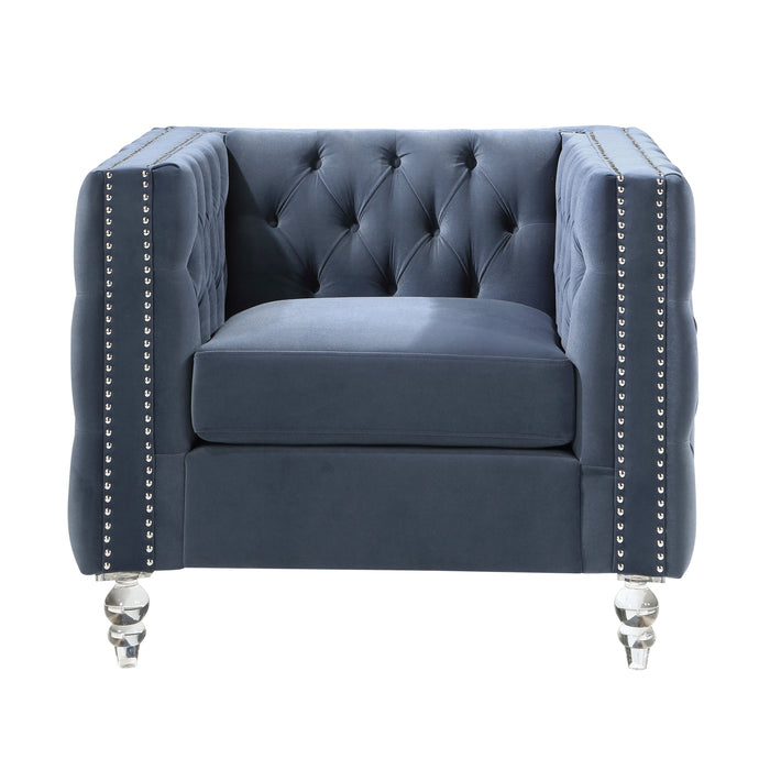 Orina Dark Blue Velvet Chair