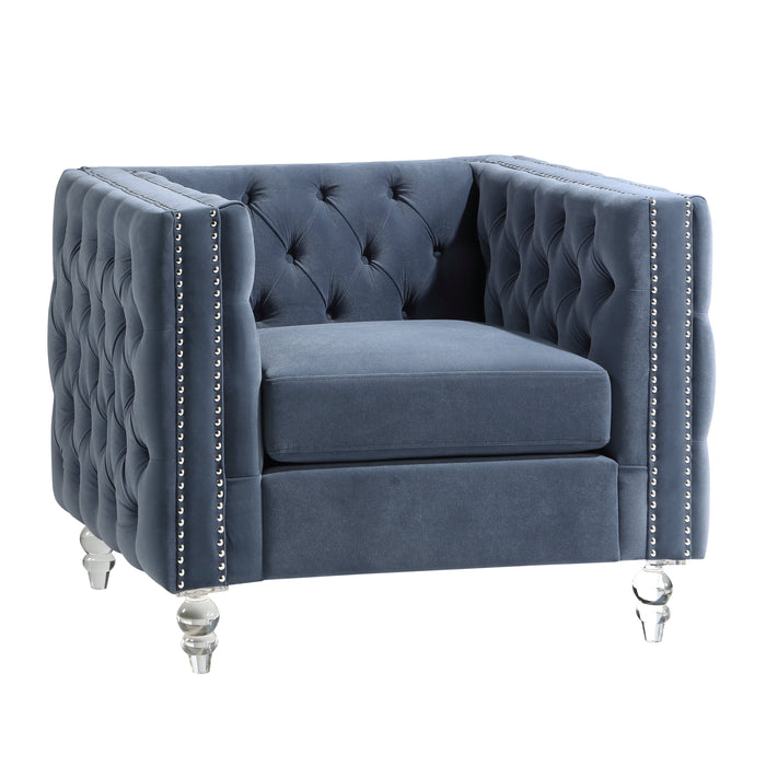 Orina Dark Blue Velvet Chair