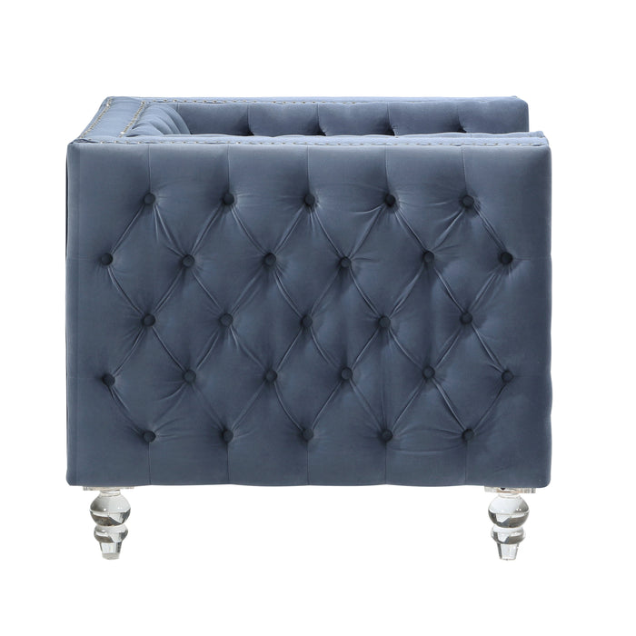 Orina Dark Blue Velvet Chair