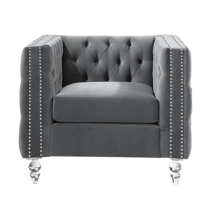 Orina Gray Velvet Chair