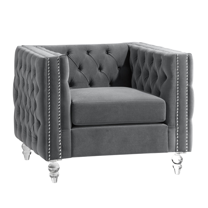 Orina Gray Velvet Chair