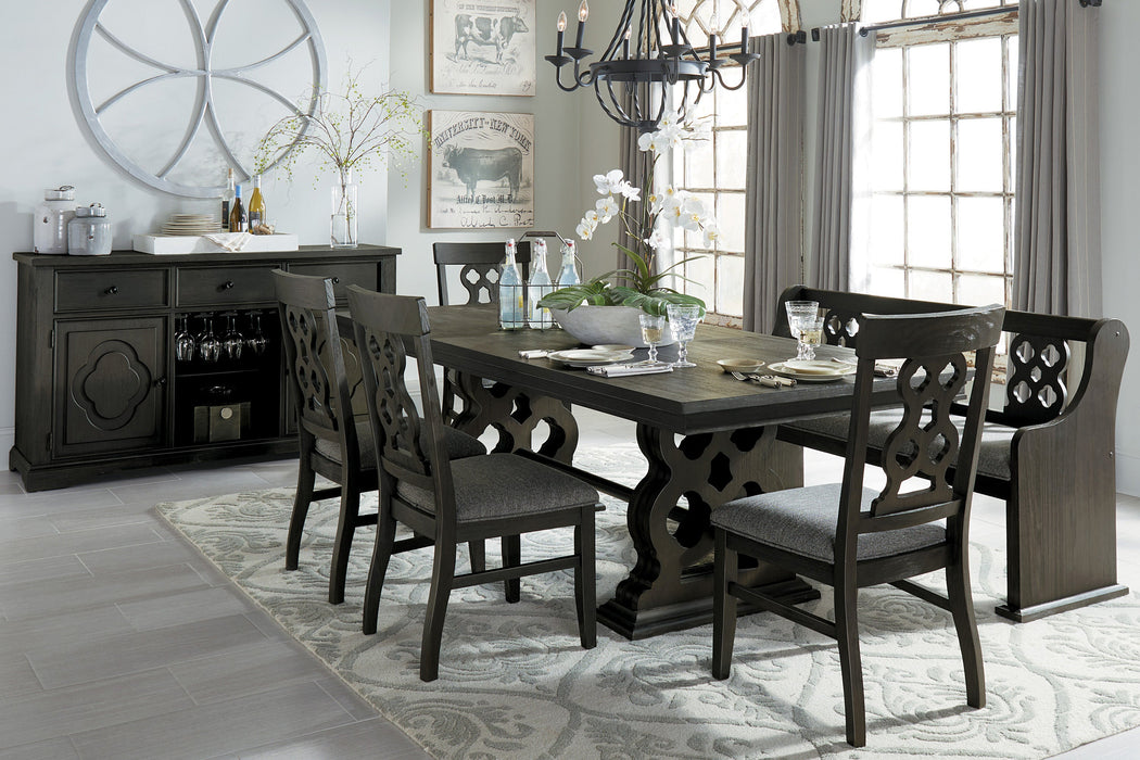 Arasina Dark Pewter Extendable Dining Set