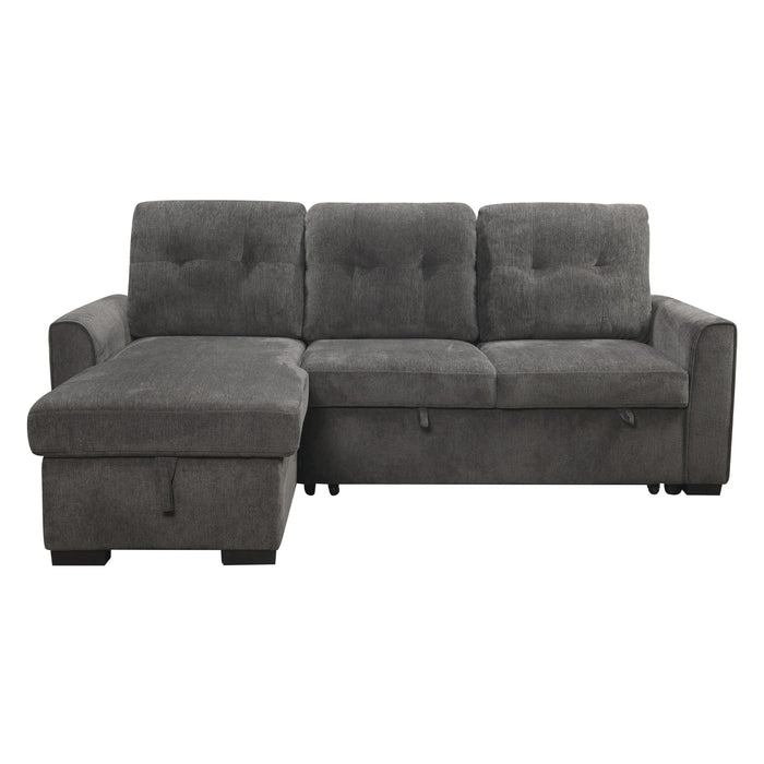 Carolina Gray Reversible Sleeper Sectional with Storage