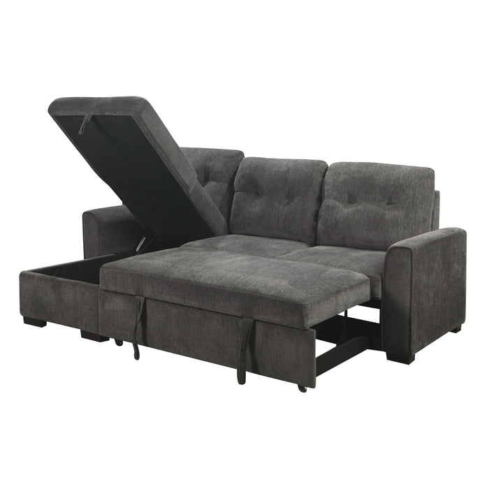 Carolina Gray Reversible Sleeper Sectional with Storage