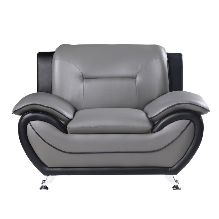 Matteo Gray/Black Faux Leather Armchair